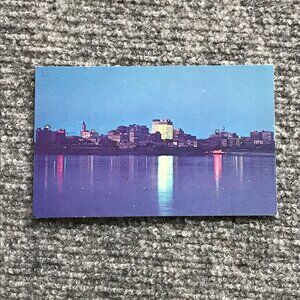 VTG‎ Memphis TN Postcard First National Bank Overlooking Mississippi River Dusk